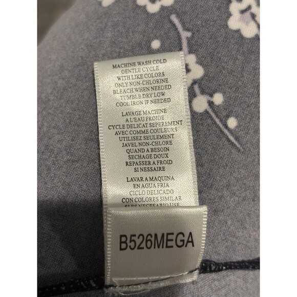 BCBG Y2K Vintage Blue Brown Kimono Wrap Asian Japanese Print Split Sleeves Top S - Picture 9 of 9